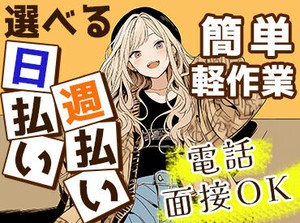 ＼20～30代が多数活躍中♪／
カンタン&シンプルなお仕事ばかり★
未経験・ブランクがある方でも安心してスタート！