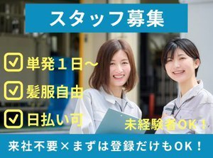 ＼未経験が9割！／
しかも日払いOKだから、
サクッと稼げるのがポイント♪