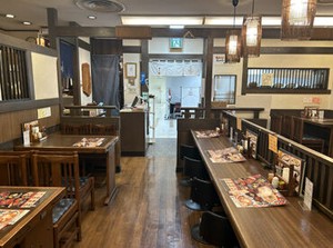まずは挨拶ができればOK！
次に席へのご案内、テーブルの片付け…
とできることを徐々に増やしていきましょう◎