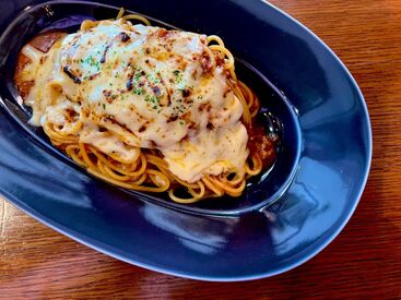 当店一番人気の”パスタ！”
まかないでこれが食べれちゃう♪
他にも種類は様々あります！