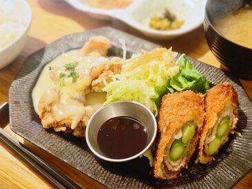 ↑
実際のまかないです♪
「わたしの食卓」の絶品メニューが
まかないで食べれちゃう◎
出勤するのが楽しみに♪