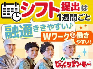 せっかくバイトするなら+αの特典も大切！
絶品ハンバーグからポテト・パフェetc.
サイドメニューまで全品適用20％OFF割引付き！