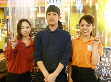 10～30代のスタッフさんが活躍中！
年齢層も幅広く、どの世代の方も馴染みやすい☆
みんなで飲みにいくほど仲の良さが自慢です◎