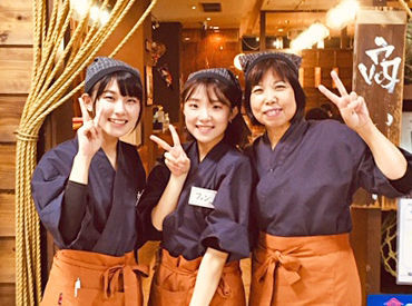 ▲同時募集店舗「きたまえ」のスタッフです！
こちらも尾道駅すぐの好立地！
副業や学校などとの両立もできます◎