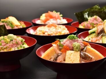 ★110円のまかないあり★
＜寿司＞がおトクに食べられます！
寿司大好きな方、大歓迎！みんなに大好評ですよ♪