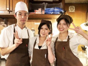 未経験&初バイトの方も大歓迎♪
「料理経験がない！」という方もイチから丁寧にお教えします◎