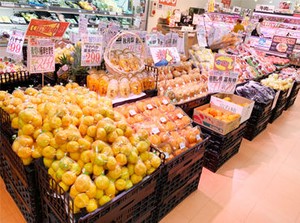 スーパー内の青果テナント★
扱うのは野菜・果物だから、
切るのも簡単＆匂いの心配がないのは
働きやすいポイントの1つ♪
