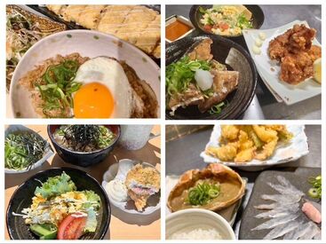 評判のまかないは、肉や魚を
メインとした定食スタイルの他、
お好み焼きやたまごサンドの日も♪
どれも絶品で間違いなし◎