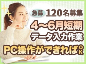 ≪経験や資格は一切不問≫
PCの操作が苦手な方も歓迎♪
平日のみ⇒家事との両立もしやすい◎
学校終わりの学生さんもOKです！