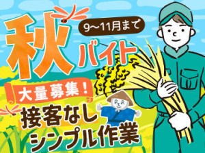 期間限定のお仕事★
日数や時間など、あなたに合わせて無理なく働けます。
例年、女性やシニア世代の方も活躍！